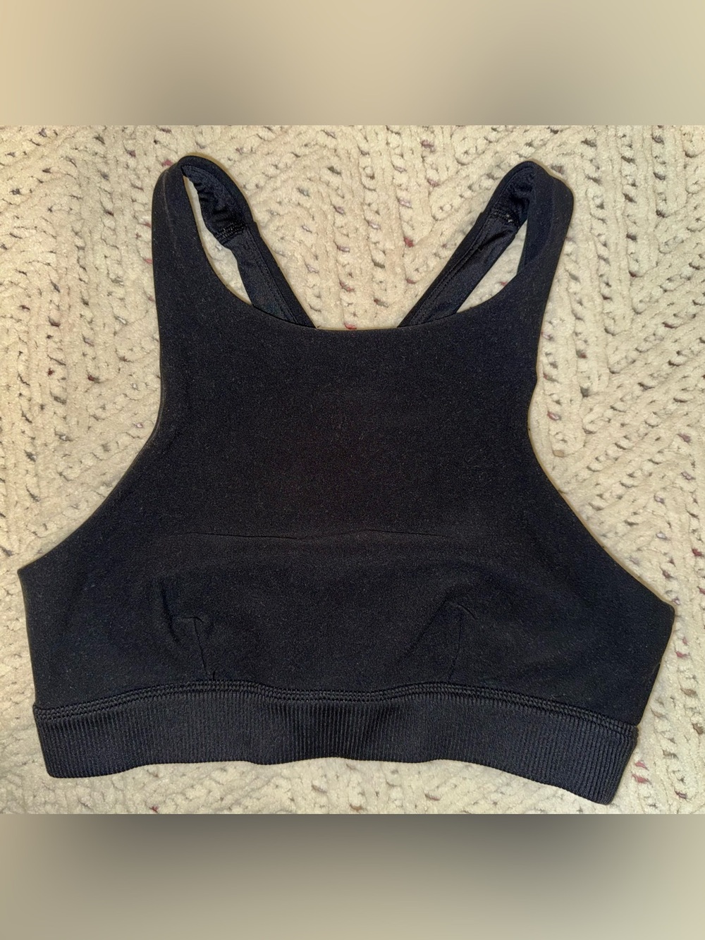 Alo Yoga Seamless Delight High Neck Sports Bra Black XS - Picture 1 of 6